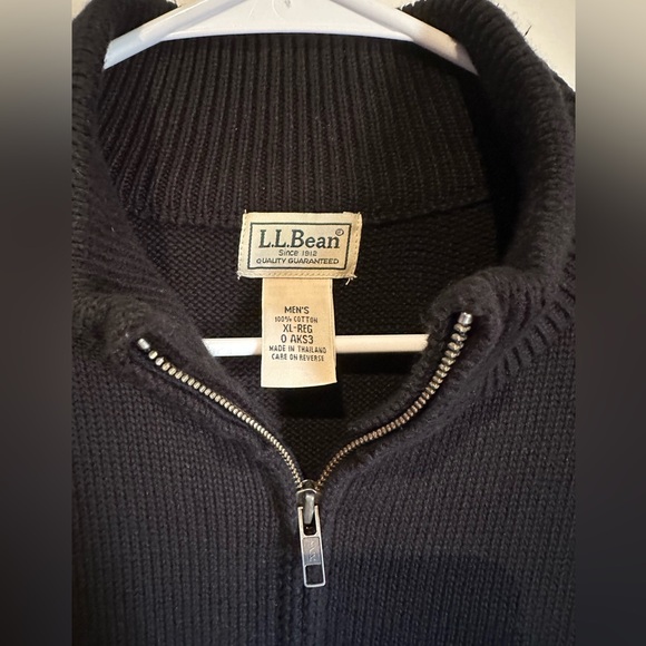 L.L. Bean Navy Blue Polo Sweater Size XL - Picture 3 of 8